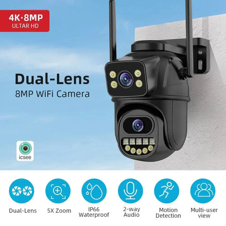 BELIA 4K 8MP WiFi Surveillance Camera With Dual Lens - ESCAPION