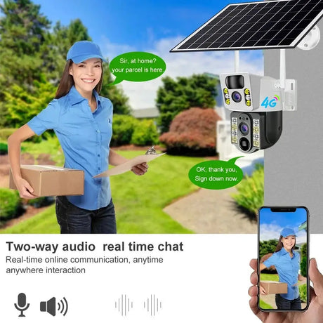 V380 Pro Solar 8MP 4K Wireless Camera - Dual Lens, 4G PIR Night Vision - stepyours.com