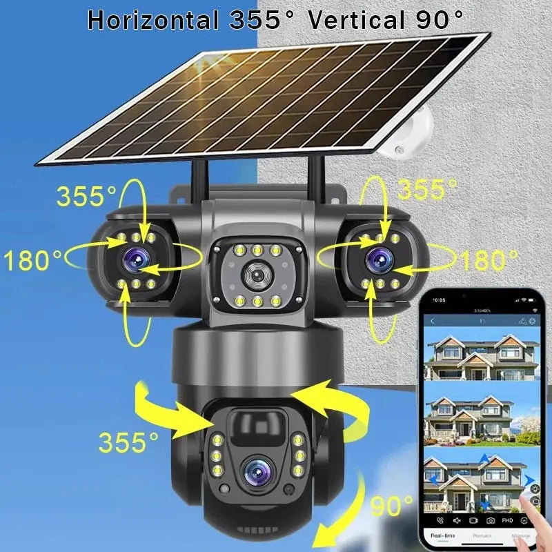 2 Pack Outdoor Security Camera System - 15MP Triple Lens 4G Solar Auto Tracking - stepyours.com