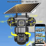 2 Pack Outdoor Security Camera System - 15MP Triple Lens 4G Solar Auto Tracking - stepyours.com