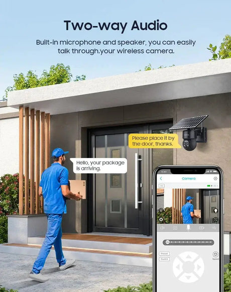 Shiwojia 4G Sim Solar Camera With WiFi 6W Dual Lens 12X Zoom