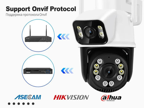 ASECAM 12MP 6K WiFi Outdoor Camera - AI Tracking, 8X Zoom, Dual Screen - stepyours.com