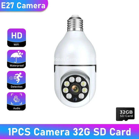 Night Vision WiFi Camera Bulb With Full Color Tracking Zoom