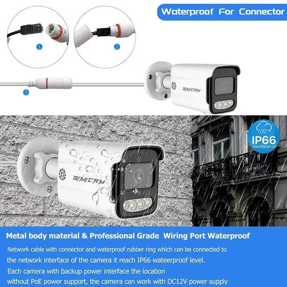 Outdoor PoE IP Security Camera 4K 8MP Waterproof With Two Way Audio - stepyours.com