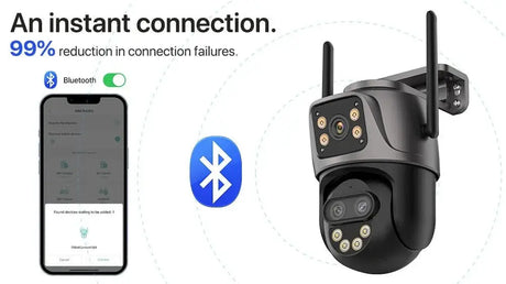 WONSDAR Outdoor WiFi IP Camera - 8x Zoom Triple Lens PTZ With Auto Tracking - stepyours.com