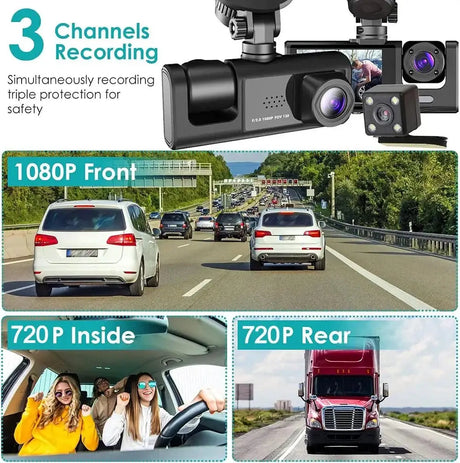 1080P Car Dash Cam 2 To 3 Camera Front And Rear Video Recorder Night Vision - stepyours.com