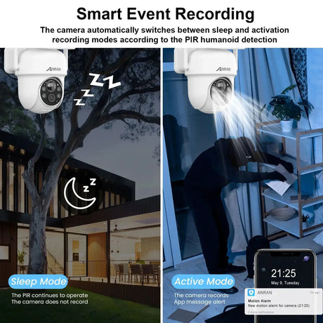 ANRAN Solar Camera Q4 3MP 5MP Outdoor Wireless Battery Security With Solar Power - stepyours.com