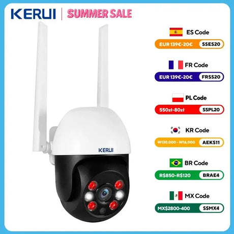 KERUI Outdoor PTZ WiFi Security Camera - 8MP UHD Tuya AI Detection Hooks - stepyours.com