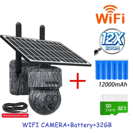 INQMEGA 8MP 4G SIM Card WiFi Solar Camera Outdoor Security