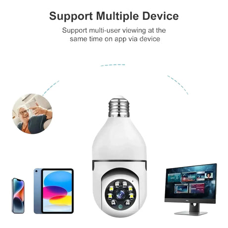 Night Vision WiFi Camera Bulb With Full Color Tracking Zoom