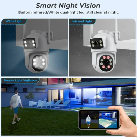 BESDER O-Kam Pro - Dual Screen 4K Outdoor PTZ WiFi Camera With Human Detection by stepyours.com