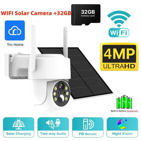 Solar Powered Outdoor Security Camera With Smart Detection