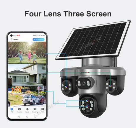 LS Vision 20MP Solar WiFi Surveillance Camera V380 Pro 10X Optical Zoom Outdoor - stepyours.com