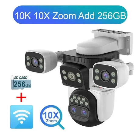 LS VISION 20MP Outdoor WiFi Security Camera With 4 Lenses 10X Zoom Auto Tracking - stepyours.com