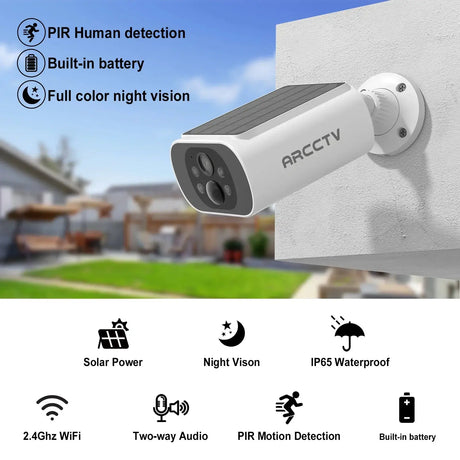 ARCCTV 2K Wireless Solar Camera - Humanoid Detection And Night Vision - stepyours.com