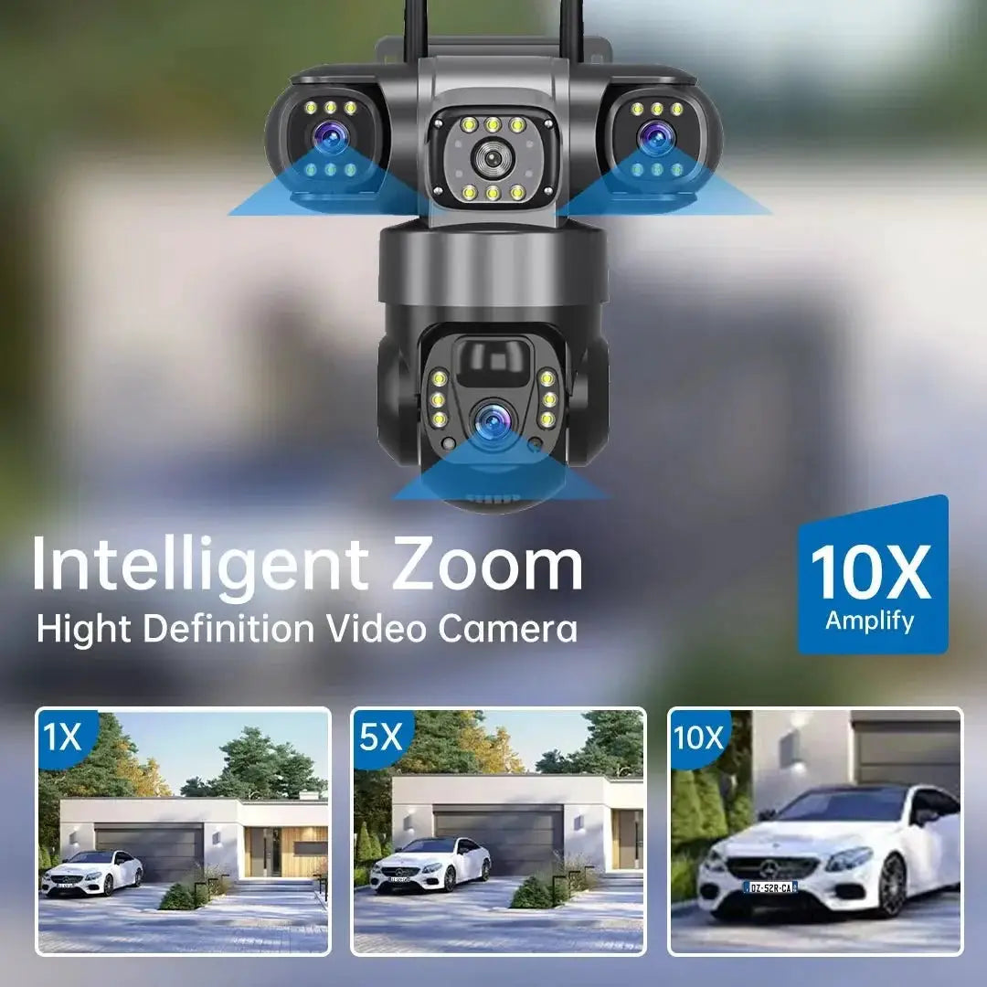 2 Pack Outdoor Security Camera System - 15MP Triple Lens 4G Solar Auto Tracking - stepyours.com