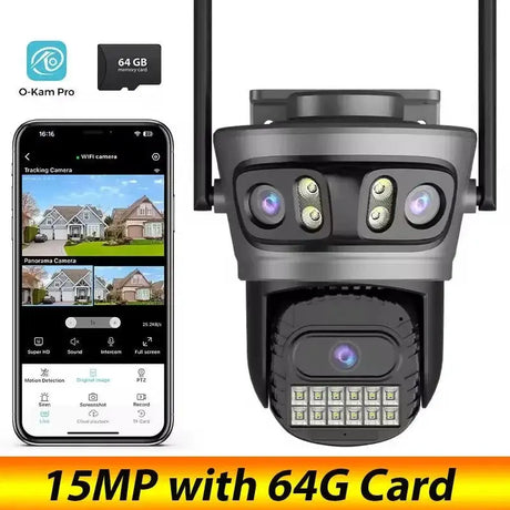 Okam Pro 15MP WiFi Outdoor Camera Auto Tracking 5X Digital Zoom PTZ Surveillance - stepyours.com