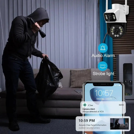 8MP 4K PTZ WiFi Outdoor Camera - Dual Lens AI Tracking for Enhanced Security - stepyours.com