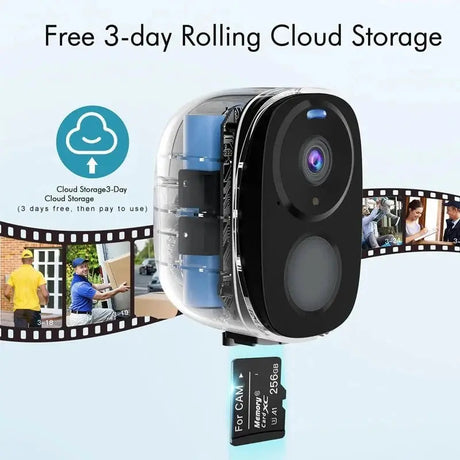 HEIYOUCAM WiFi Outdoor Security Camera 2K Battery AI Color Night Vision Hooks - stepyours.com
