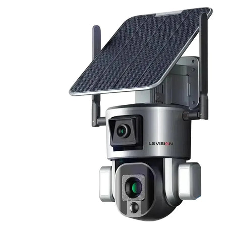 Solar Security Camera Dual Lens Tech Outdoor Surveillance
