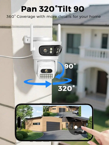 BESDER 6K 12MP Outdoor IP Camera - Three Lens AI Human Detection Waterproof - stepyours.com