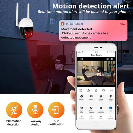 Fuers 8MP 4K IP Camera Outdoor Home Security Auto Tracking AI Human Detection WIFI CCTV Surveillance Camera Work With Tuya Smart by stepyours.com