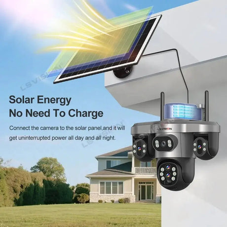 LS Vision 20MP Solar WiFi Surveillance Camera V380 Pro 10X Optical Zoom Outdoor - stepyours.com