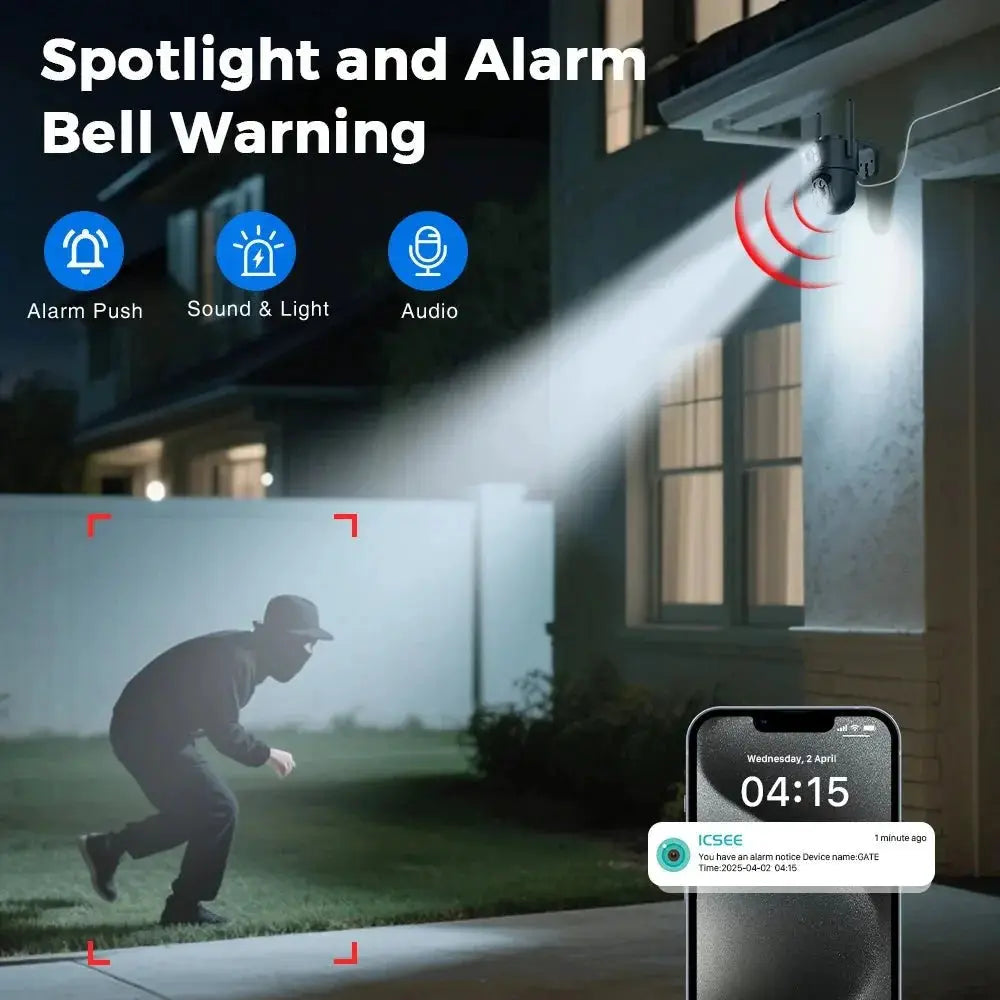 ANBIUX 4K 8MP WiFi Surveillance Camera Dual Lens Outdoor PTZ AI Human Detection - stepyours.com