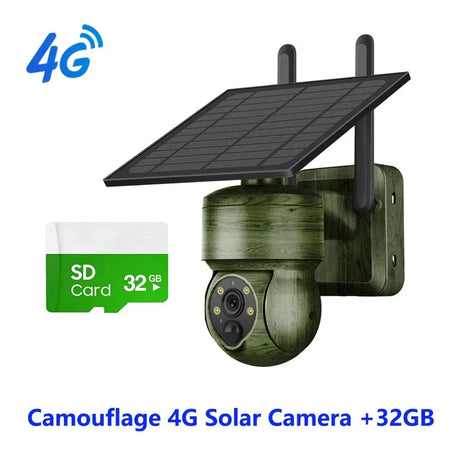 Shiwojia Wifi Wireless PTZ Solar Camera 4G SIM Outdoor 4MP