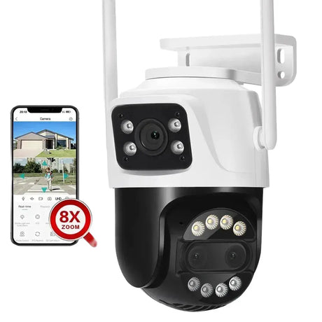ASECAM 12MP 6K WiFi Outdoor Camera - AI Tracking, 8X Zoom, Dual Screen - stepyours.com