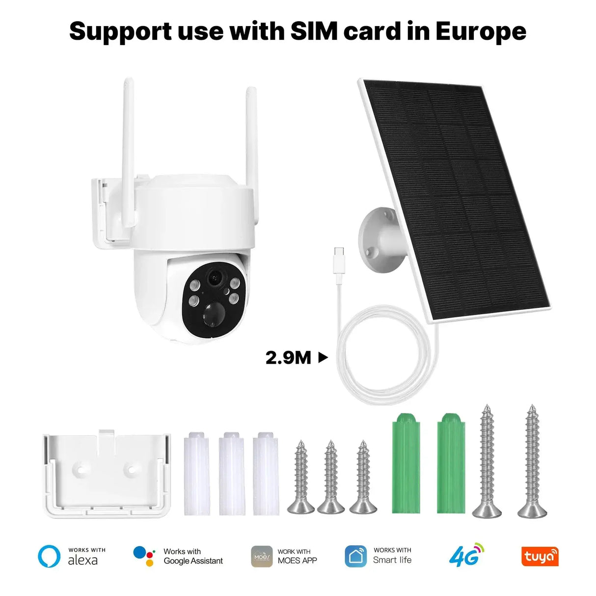 MOES Tuya 4G WiFi 4MP Solar Outdoor Security Camera With Full Color Night Vision - stepyours.com