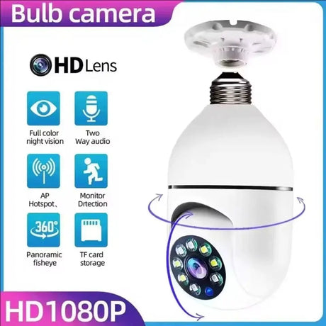 GEMODI 2.4G E27 WiFi Bulb Camera 1080P Night Vision Motion Two Way Audio by stepyours.com
