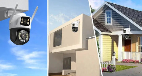 Dual Lens 360 Degree WiFi Camera IP66 Outdoor Security 8MP 4K PTZ - stepyours.com