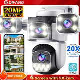 Outdoor WiFi PTZ CCTV Camera With 5X Zoom Four Lens Night Vision - stepyours.com