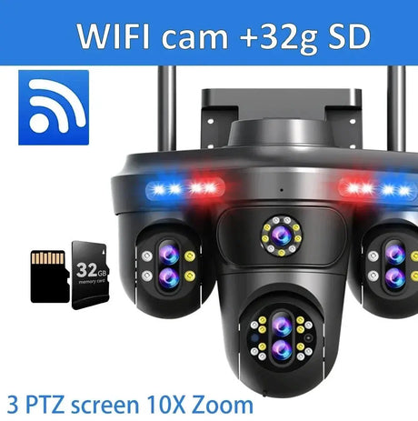 Difang 5MP WiFi IP Camera Outdoor PTZ 10x Zoom Auto Tracking CCTV - stepyours.com