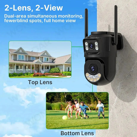 External WiFi PTZ Camera Dual Lens - Outdoor 2.4Ghz And 5Ghz WiFi Auto Tracking - stepyours.com