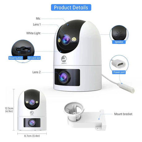 JOOAN 4K Outdoor 5G Wifi Surveillance Camera Dual Lens Auto Tracking PTZ CCTV - stepyours.com