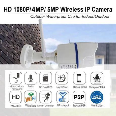 Camhipro 5MP 1080P WiFi Outdoor IP Camera for Home Surveillance - stepyours.com