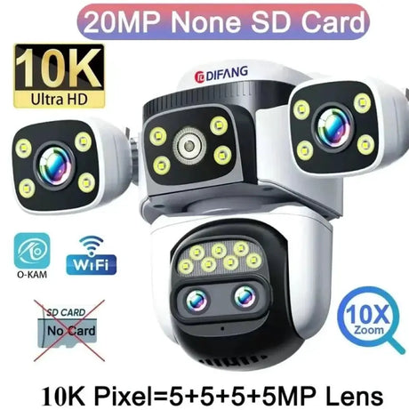 DIFANG 20MP Outdoor Security Camera With 10x Zoom And Auto Tracking - stepyours.com