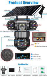 2 Pack Outdoor Security Camera System - 15MP Triple Lens 4G Solar Auto Tracking - stepyours.com