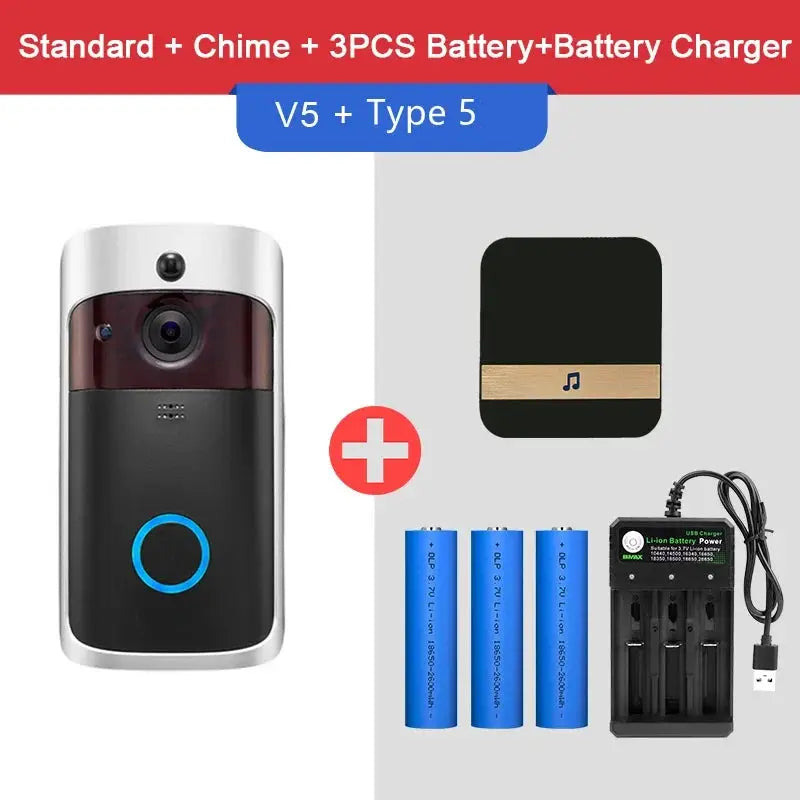 Video Doorbell Camera HD WiFi Doorbell Wireless Operated Motion Detector Audio & Speaker Night Vision for iOS&Android by stepyours.com