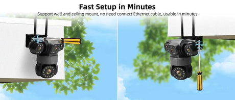 10K 20MP Outdoor WiFi Security Camera 360 Degree PTZ With 4 Lenses And 16X Zoom - stepyours.com