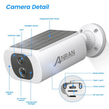 ANRAN 2K Wireless Solar Outdoor Camera Humanoid Detection Night Vision - stepyours.com