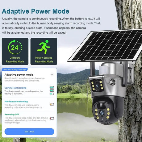 V380 Pro Solar Security Camera - Dual Lenses 8MP 4K PIR Night Vision Outdoor - stepyours.com