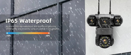 10K 20MP Outdoor WiFi Security Camera 360 Degree PTZ With 4 Lenses And 16X Zoom - stepyours.com
