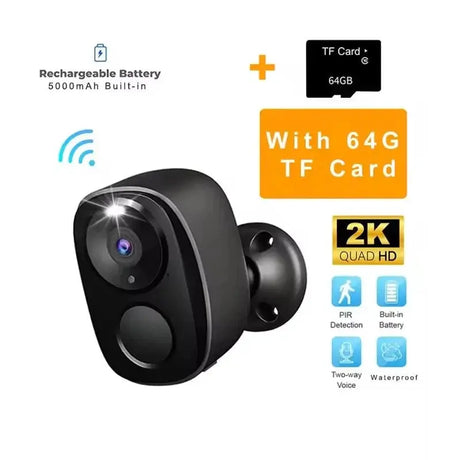 NOCCLILI Wireless Outdoor Security Camera - 2K Battery Powered WiFi Motion Siren - stepyours.com