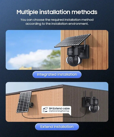 Shiwojia 6MP Solar Camera With 4G Sim Card Outdoor 12X Zoom