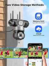 12MP Outdoor WiFi PTZ Camera With 6K HD Triple Lens Waterproof - stepyours.com