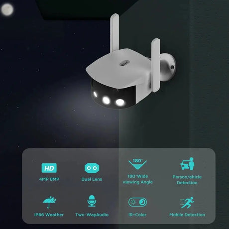 Besder 8MP 4K Dual Lens WiFi IP Camera AI Human Detection Outdoor Security - stepyours.com