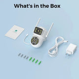Hooked On 8MP 4K WiFi PTZ Camera Dual Lens Outdoor Security ICSEE App - stepyours.com